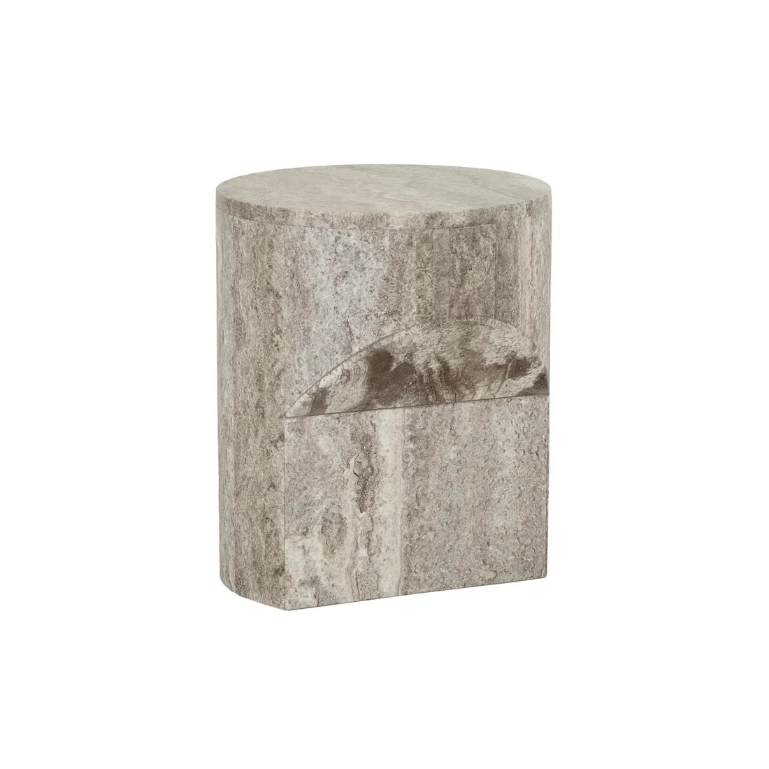 Atlas Pinnacle Side Table Satin Grey Travertine