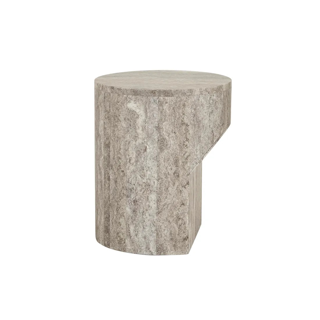 Atlas Pinnacle Side Table Satin Grey Travertine