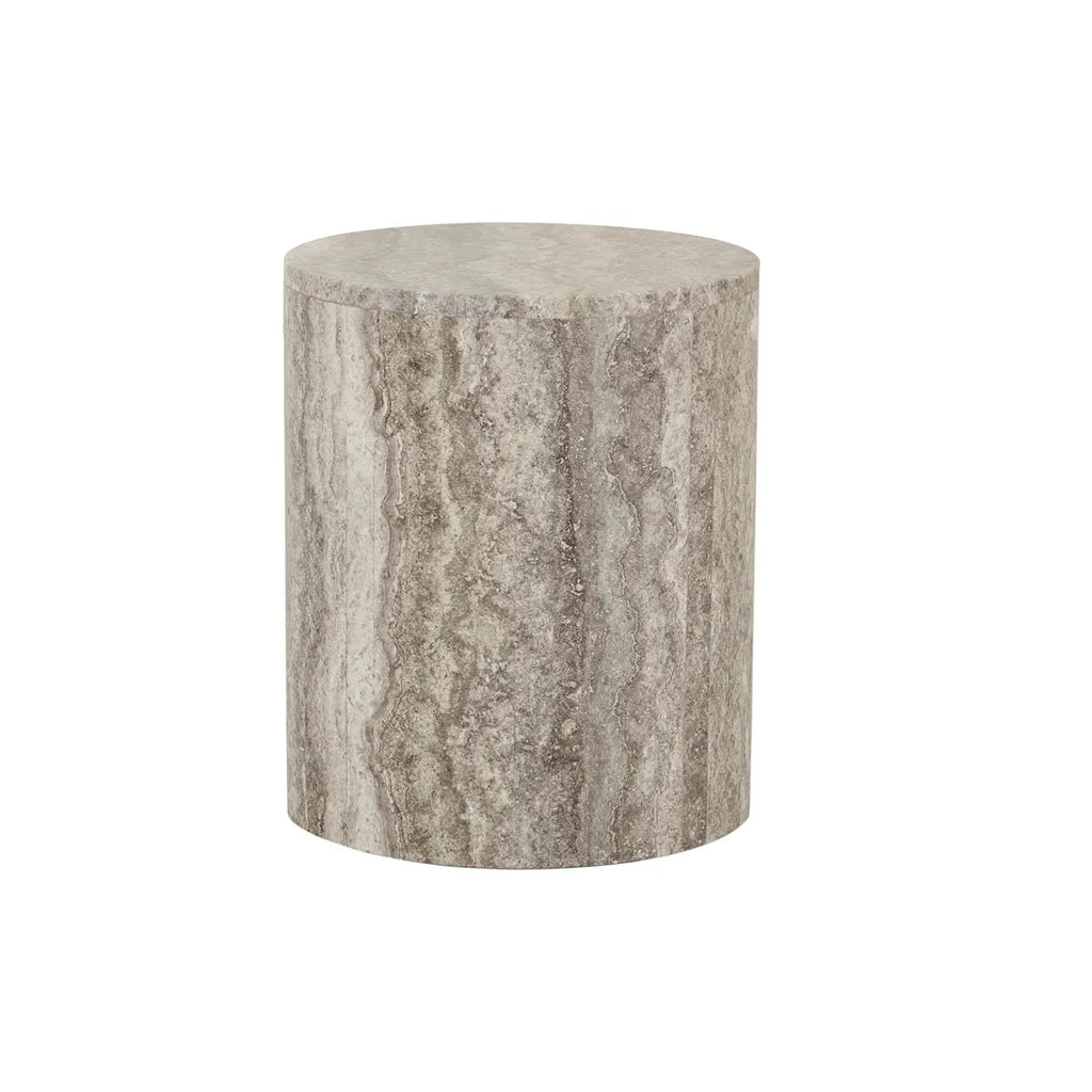 Atlas Pinnacle Side Table Satin Grey Travertine
