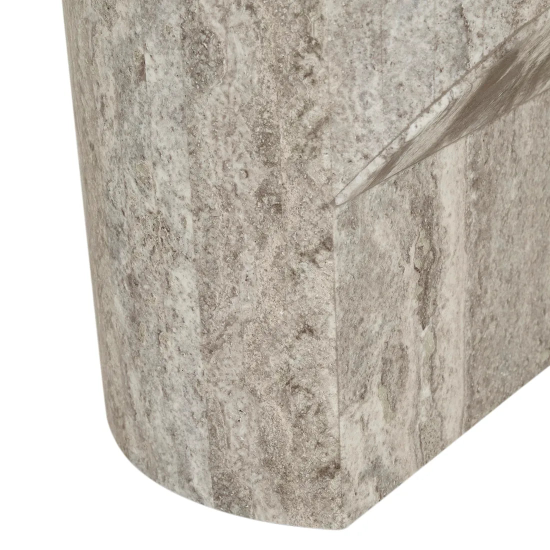 Atlas Pinnacle Side Table Satin Grey Travertine