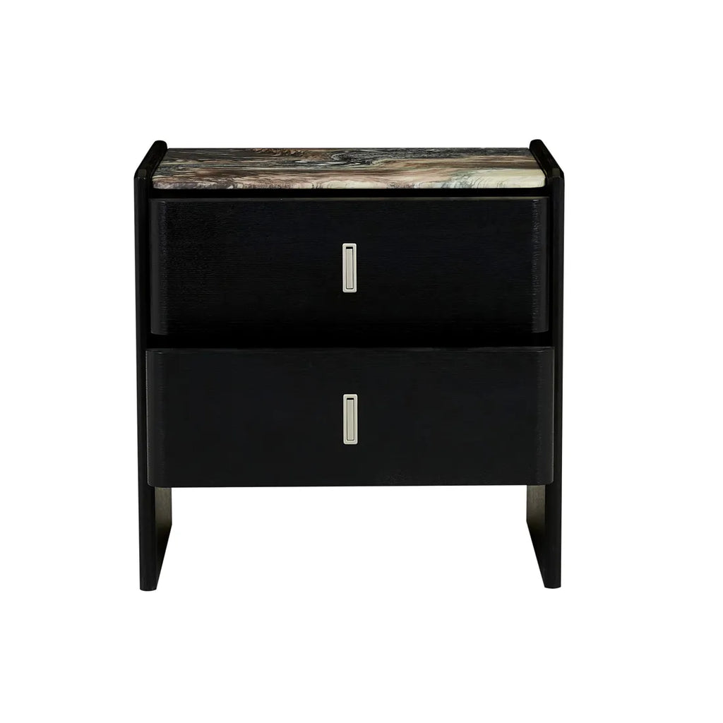Pearce Marble Bedside Tall Storm Black