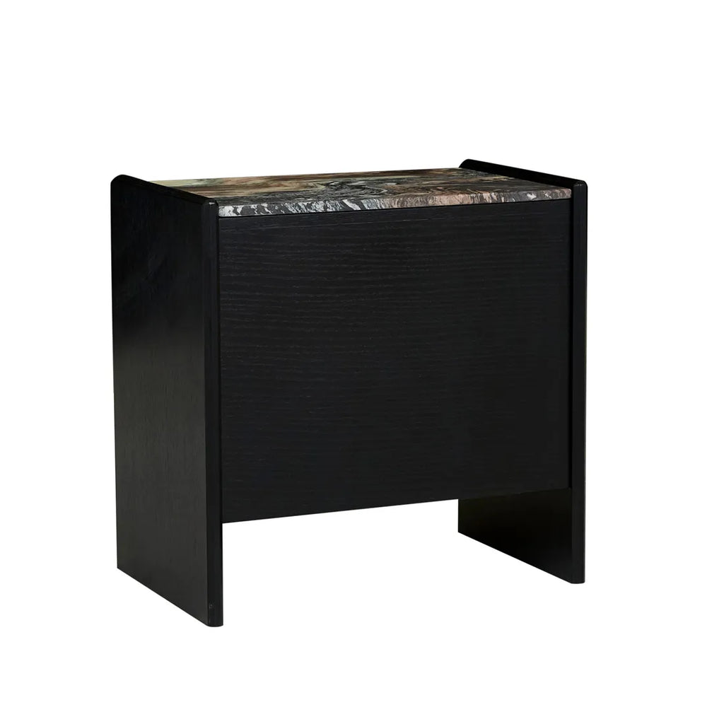 Pearce Marble Bedside Tall Storm Black