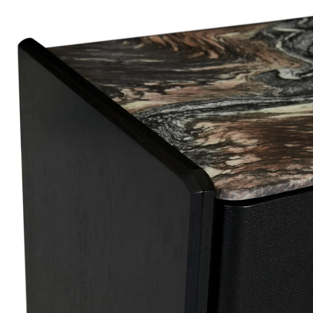 Pearce Marble Bedside Tall Storm Black