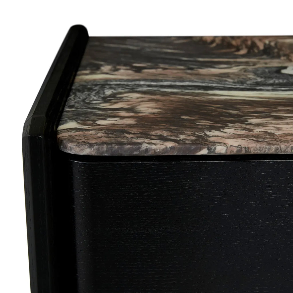Pearce Marble Bedside Tall Storm Black