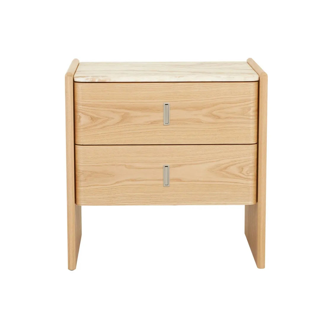 Pearce Marble Bedside Tall Travertine Natural