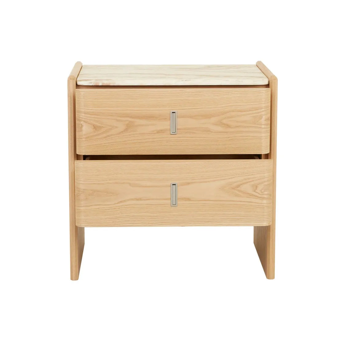 Pearce Marble Bedside Tall Travertine Natural