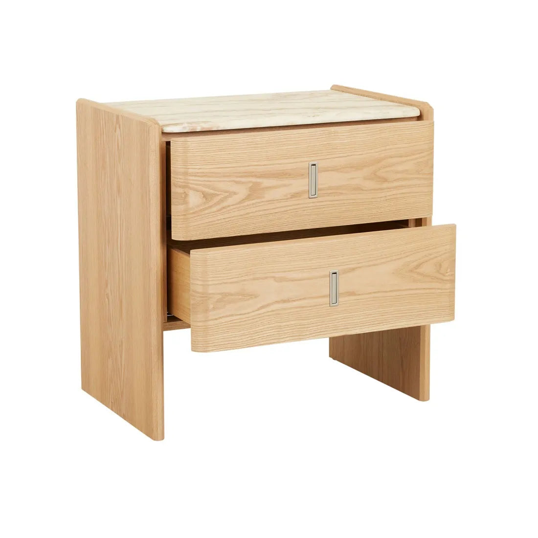 Pearce Marble Bedside Tall Travertine Natural