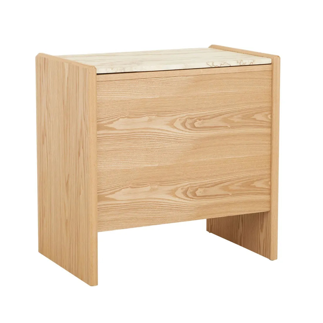 Pearce Marble Bedside Tall Travertine Natural