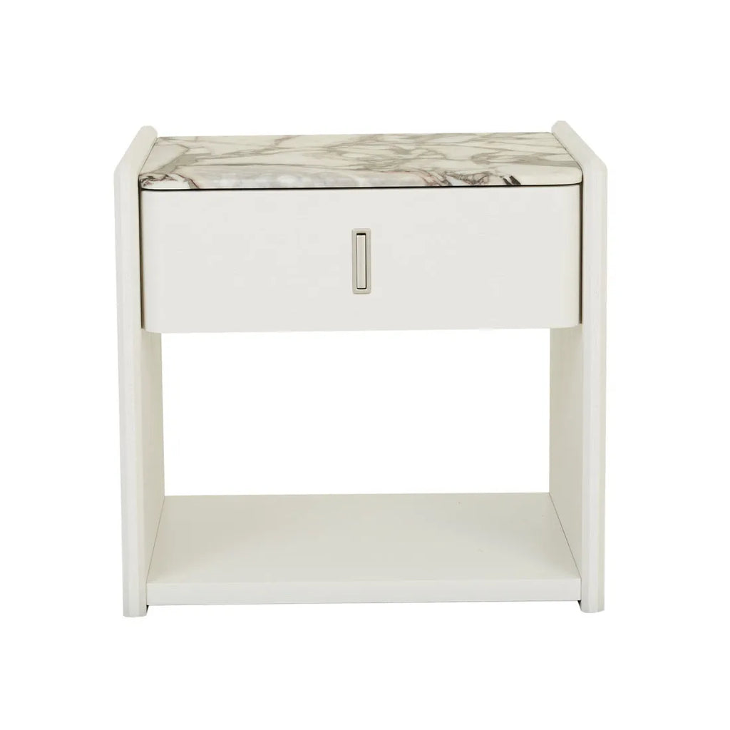Pearce Marble Bedside One Drawer Bone