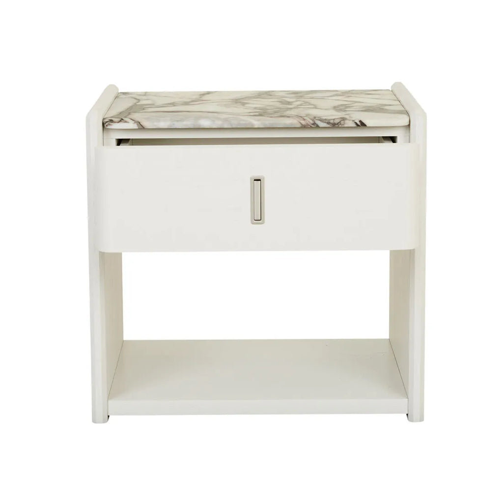Pearce Marble Bedside One Drawer Bone