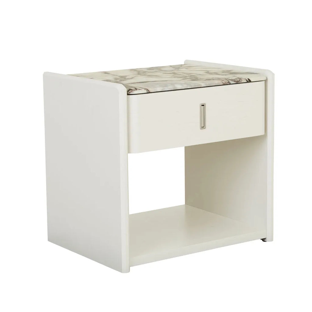 Pearce Marble Bedside One Drawer Bone