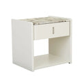 Pearce Marble Bedside One Drawer Bone
