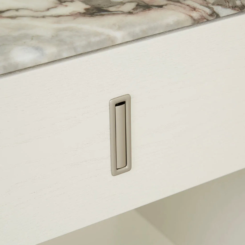 Pearce Marble Bedside One Drawer Bone
