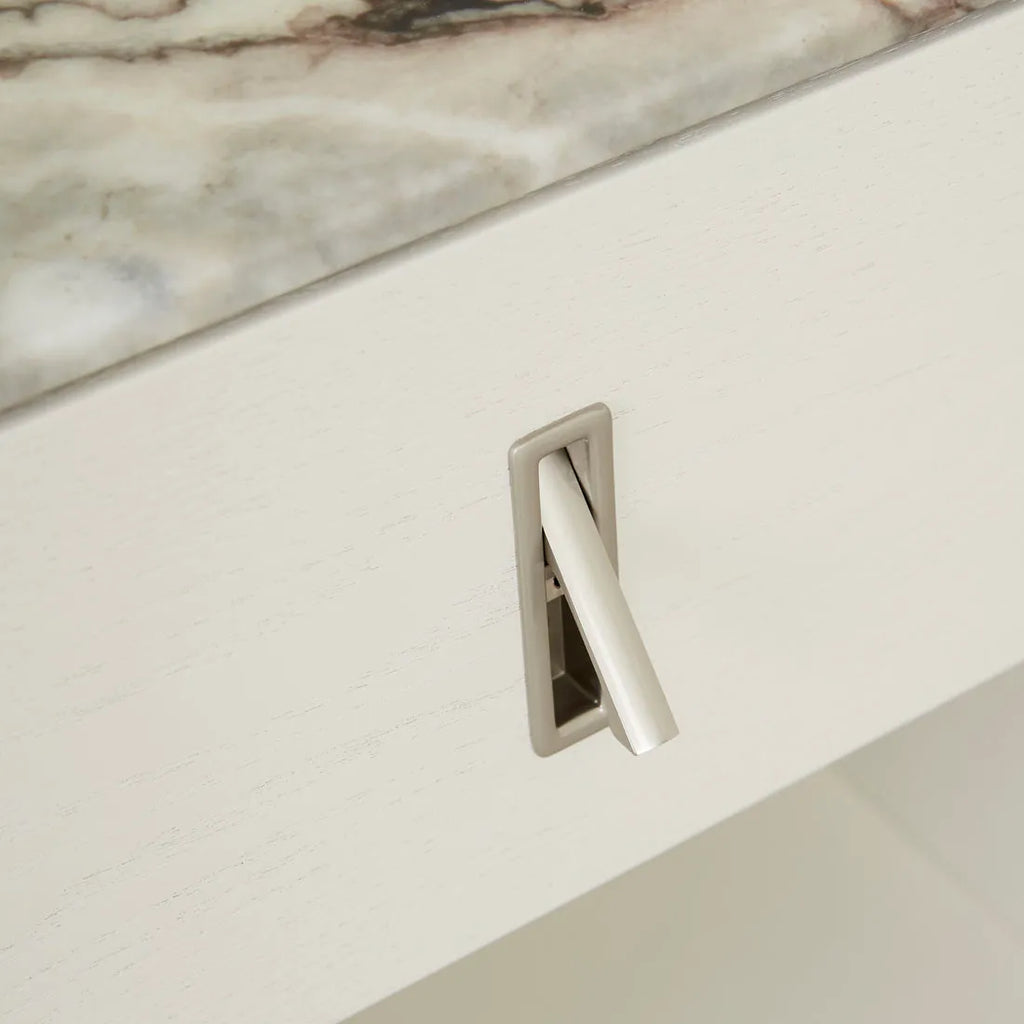 Pearce Marble Bedside One Drawer Bone