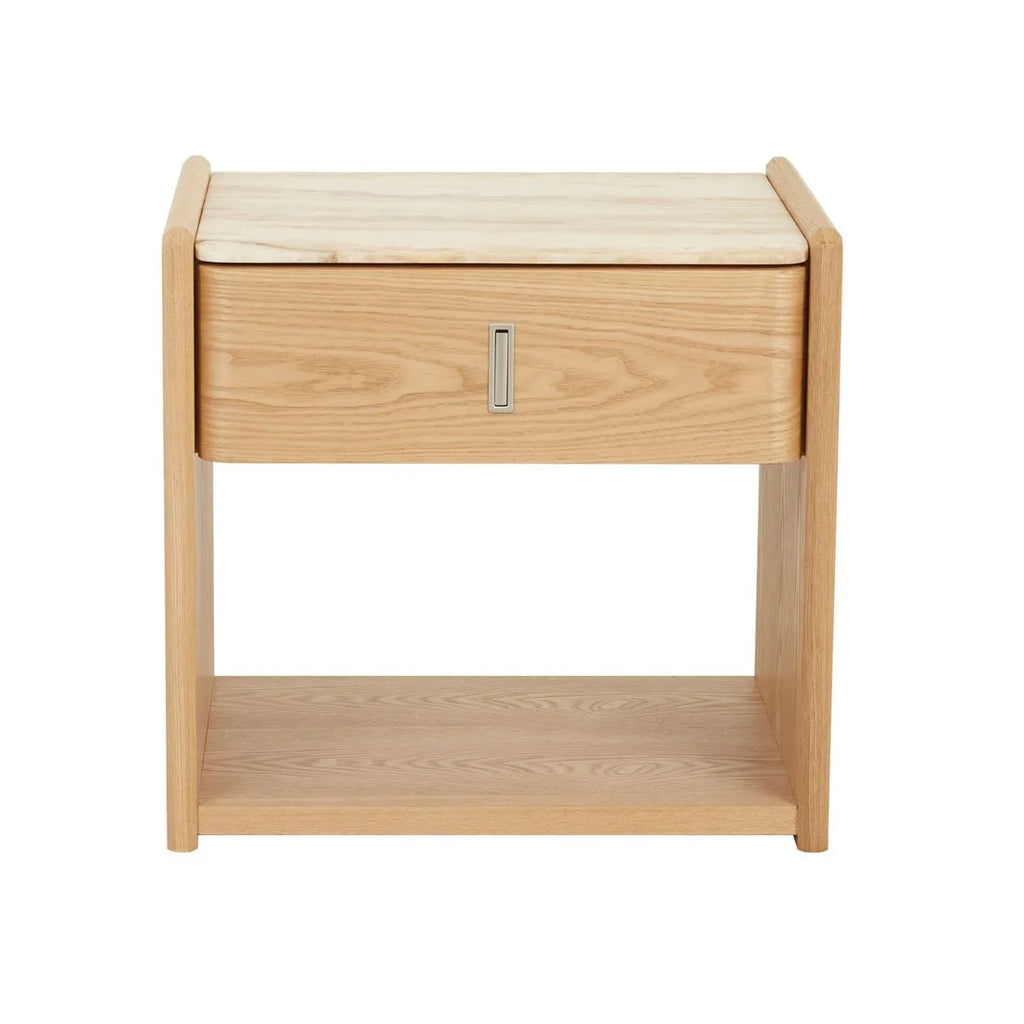 Pearce Marble Bedside One Drawer Natural