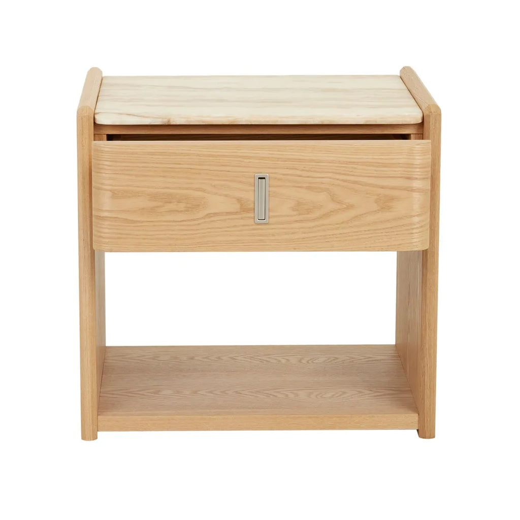 Pearce Marble Bedside One Drawer Natural
