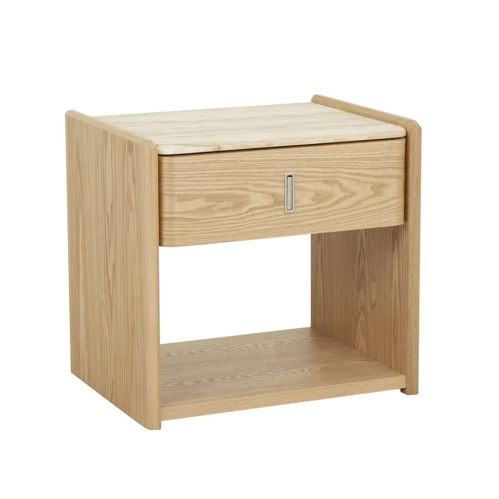Pearce Marble Bedside One Drawer Natural