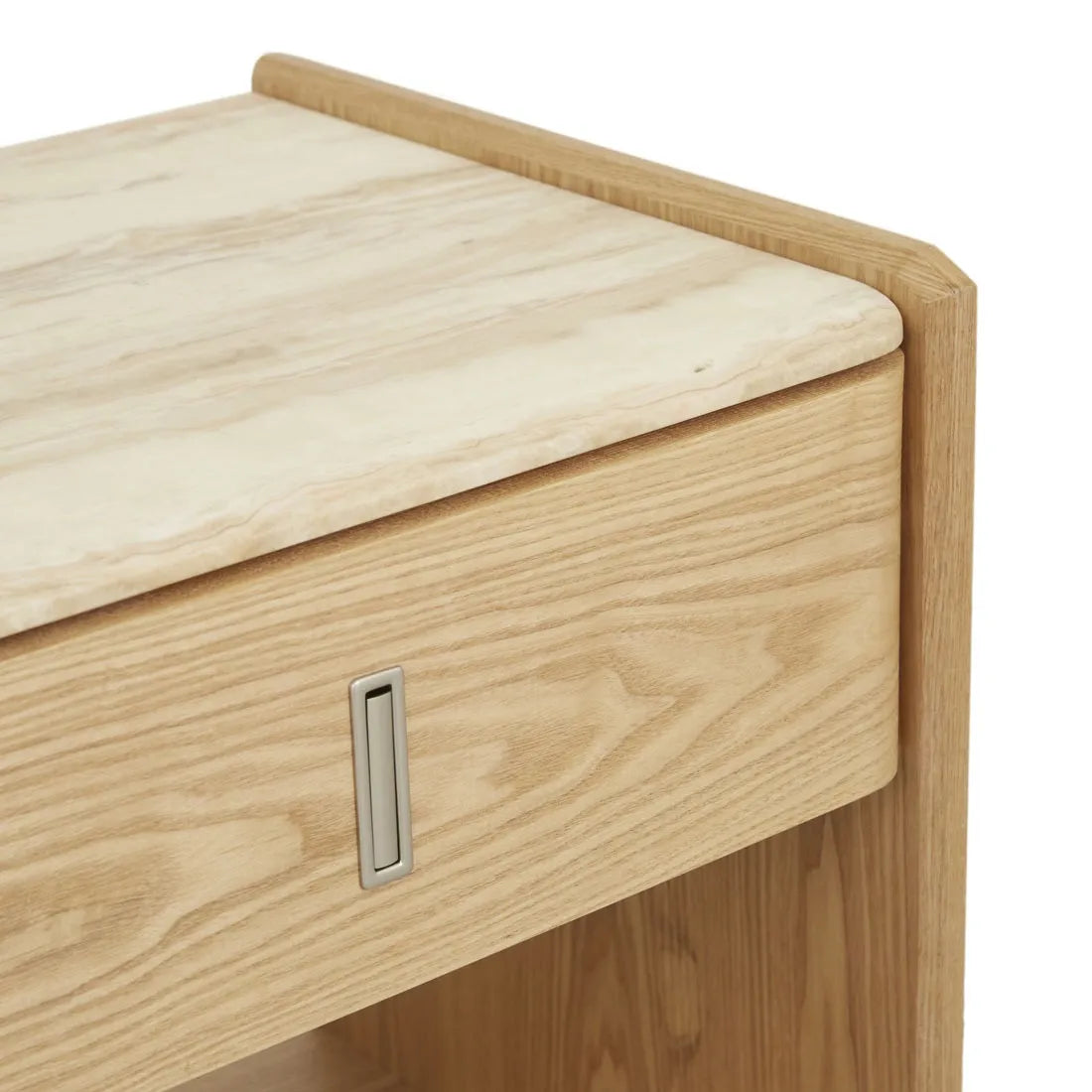 Pearce Marble Bedside One Drawer Natural