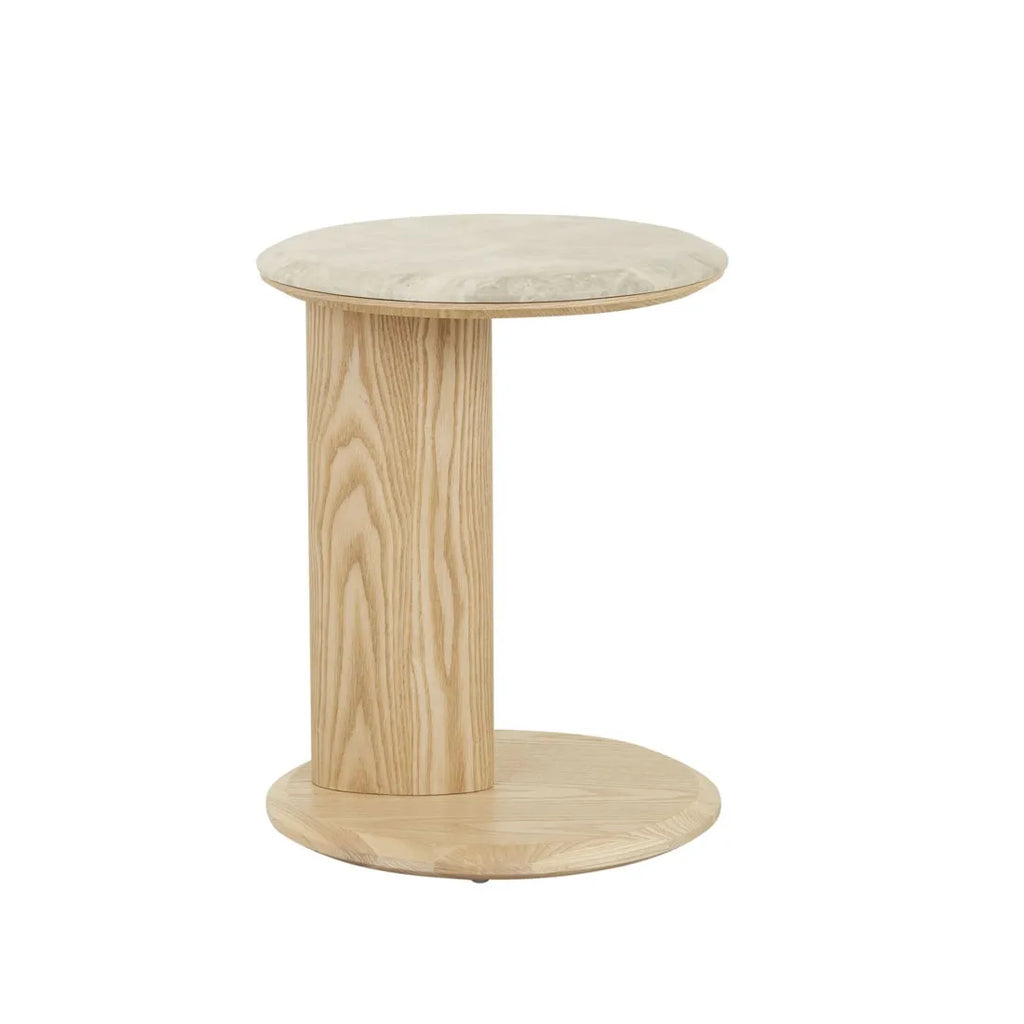 Rudy Marble Side Table Matt Grey/Natural