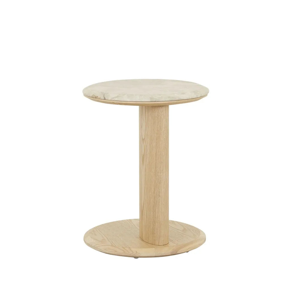 Rudy Marble Side Table Matt Grey/Natural