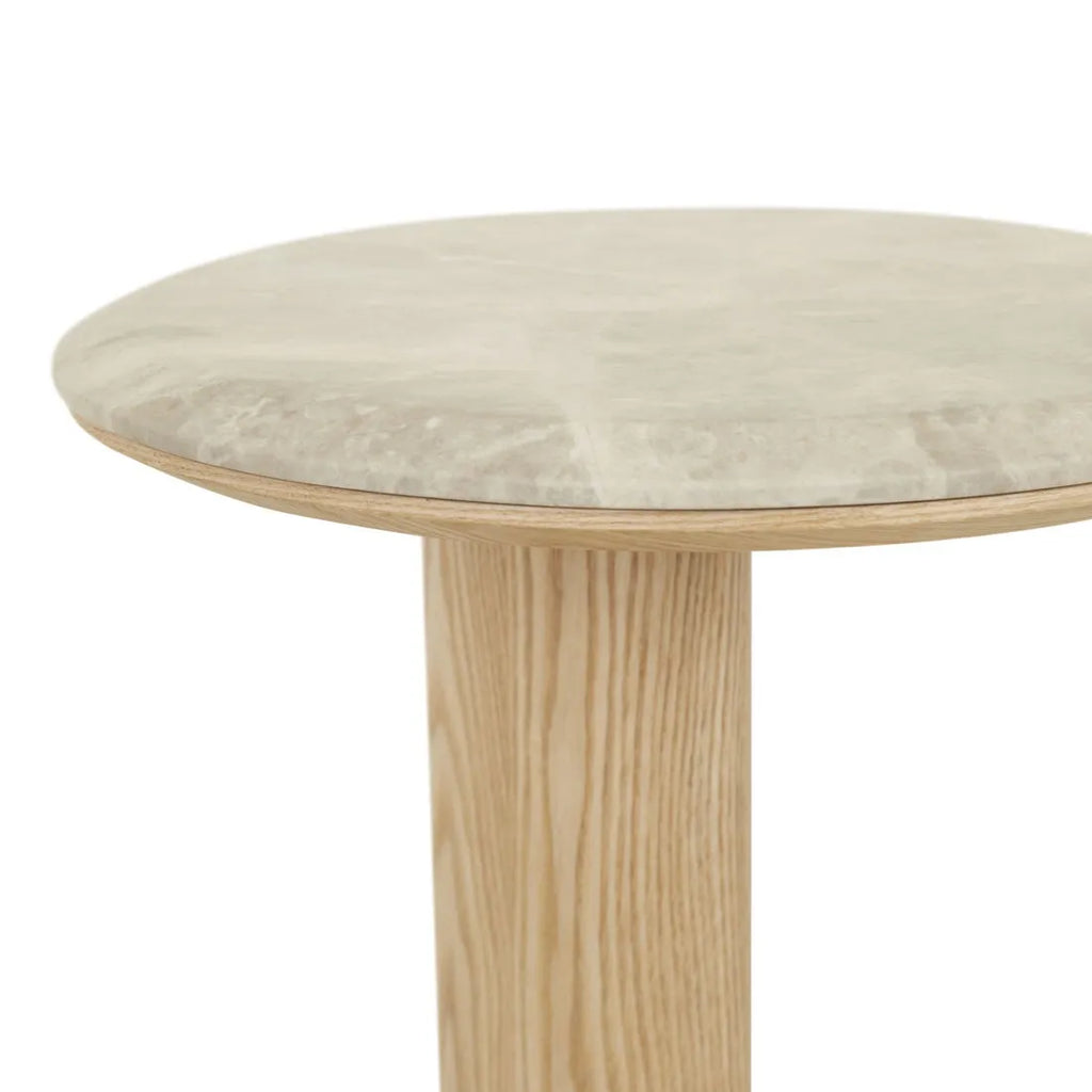 Rudy Marble Side Table Matt Grey/Natural