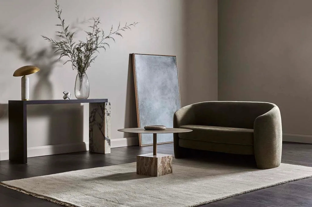 Verona Pillar Coffee Table Golden Portoro