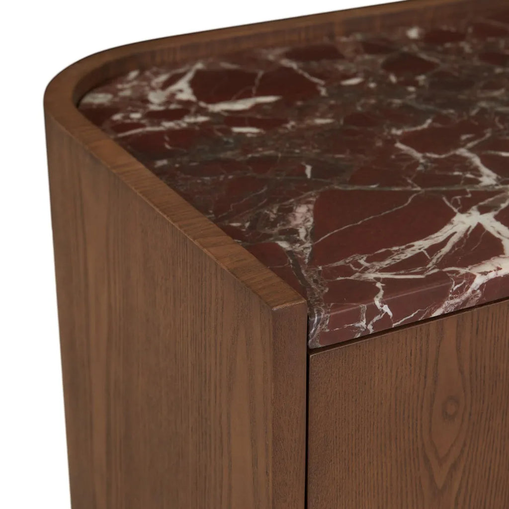 Elsie Large Bedside Rouge Marble/Smoked Ash