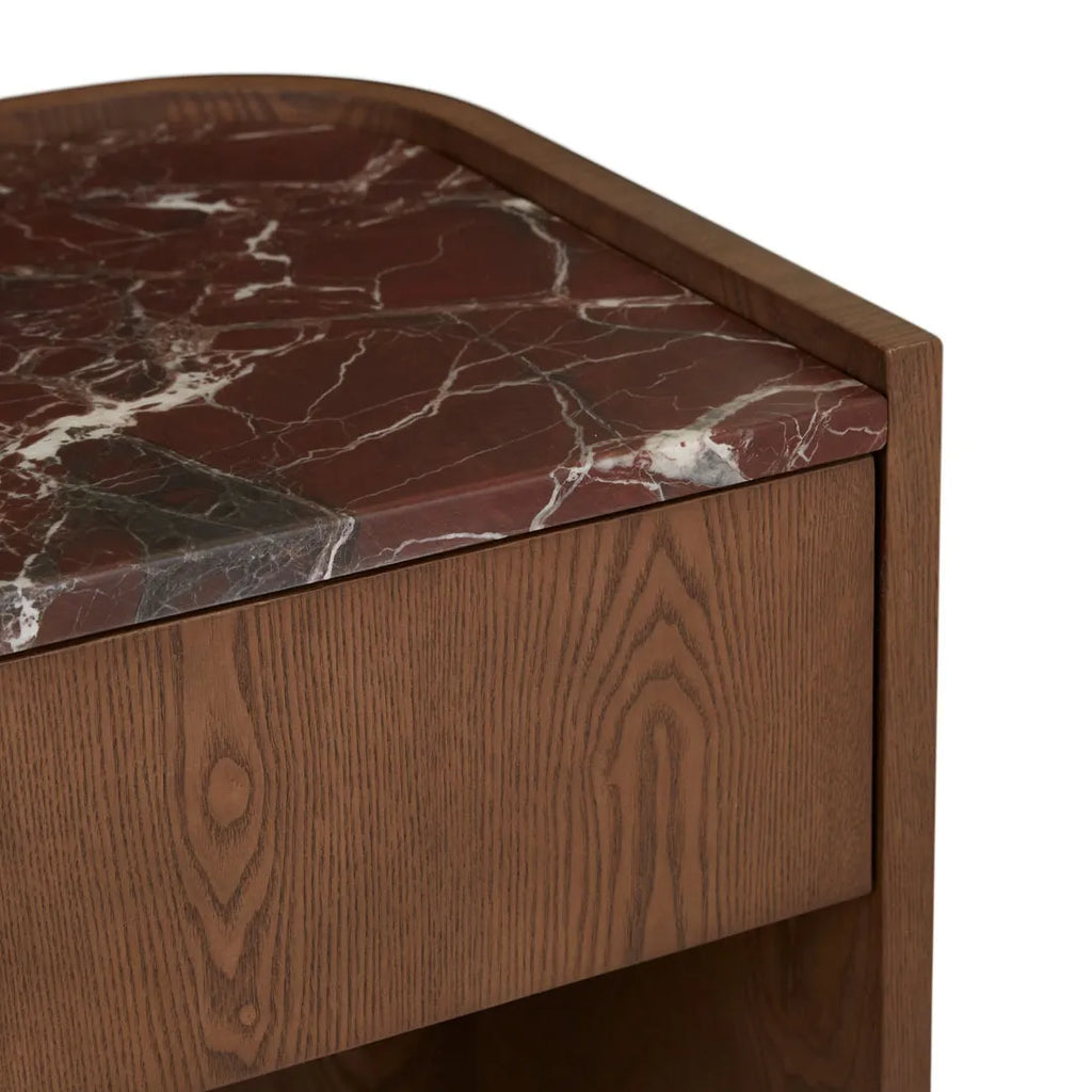 Elsie Large Bedside Rouge Marble/Smoked Ash