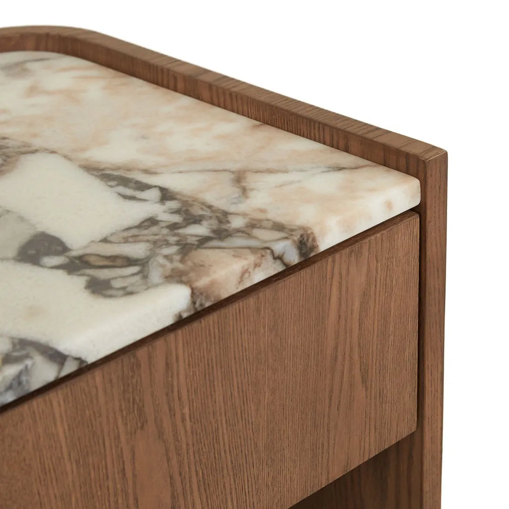 Elsie Narrow Bedside Ocean Marble/Smoked Ash
