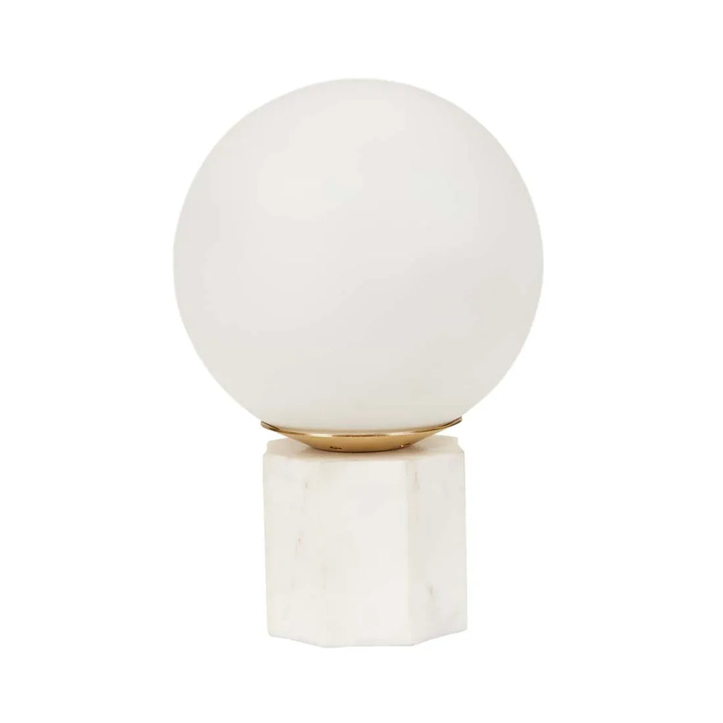 Easton Globe Table Lamp White Marble