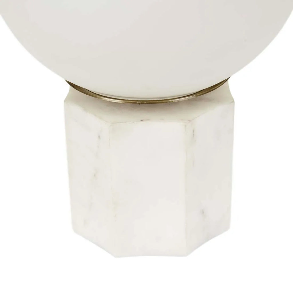 Easton Globe Table Lamp White Marble