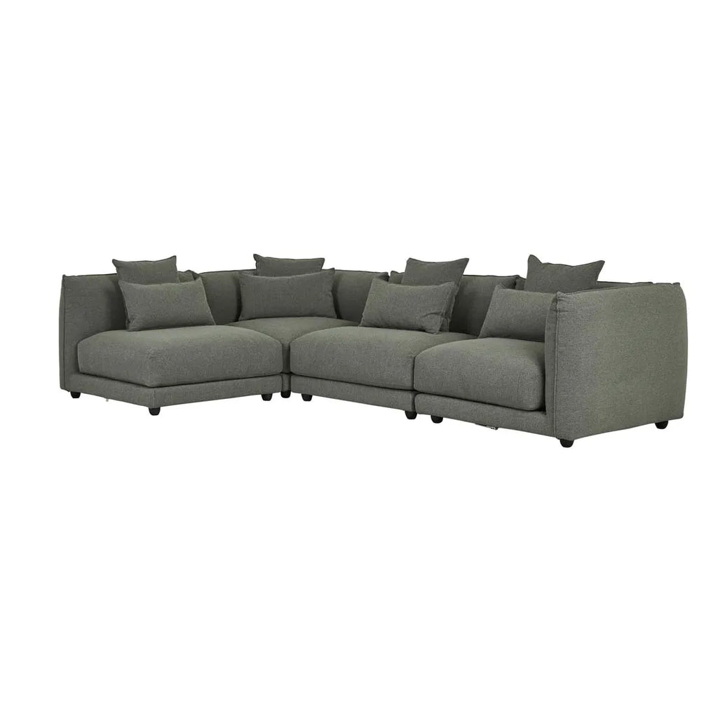 Felix Crest Left Corner Sofa Olive Leaf