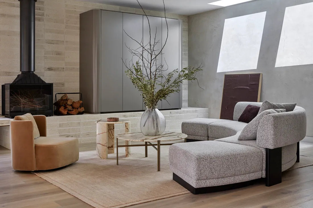 Felix Orbit Two Seater Arc Sofa Ore Speckle