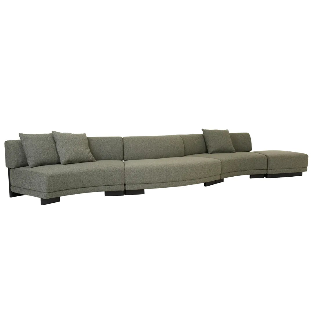 Felix Orbit Wedge Ottoman Moss Tweed
