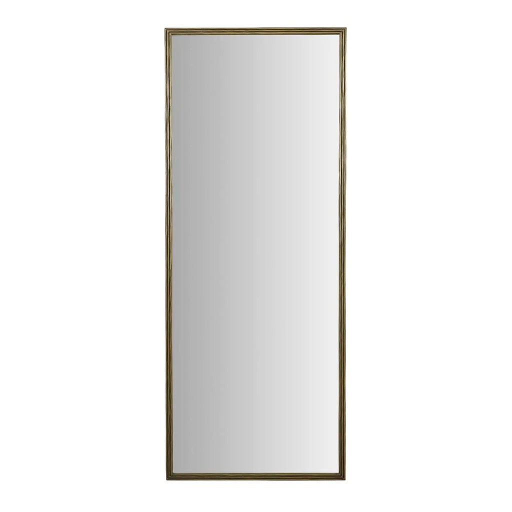Verona Ribbed Floor Mirror Antique Brass