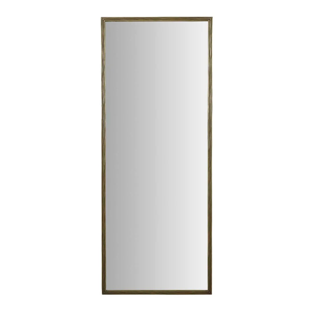 Verona Ribbed Floor Mirror Antique Brass