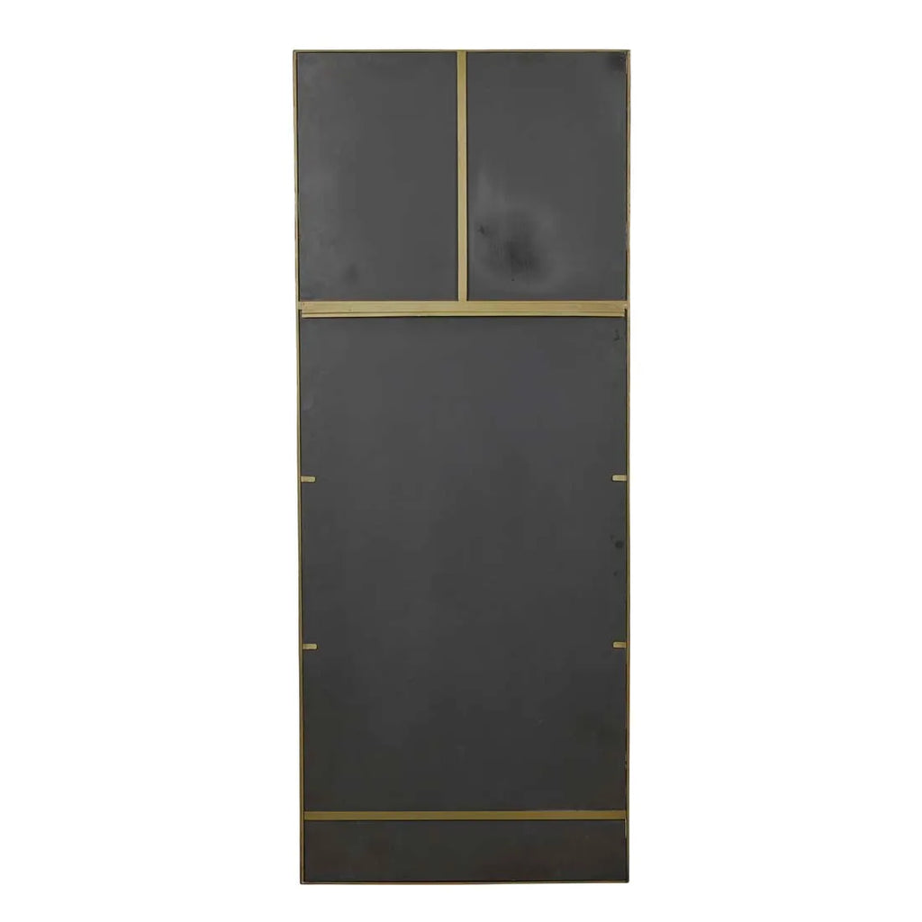 Verona Ribbed Floor Mirror Antique Brass