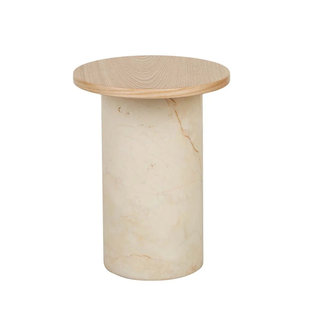 Pablo Side Table Natural/Brown Vein Marble