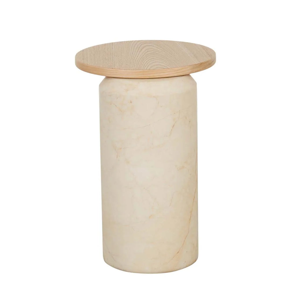 Pablo Side Table Natural/Brown Vein Marble