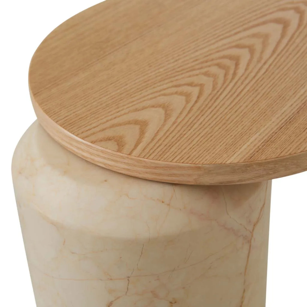Pablo Side Table Natural/Brown Vein Marble