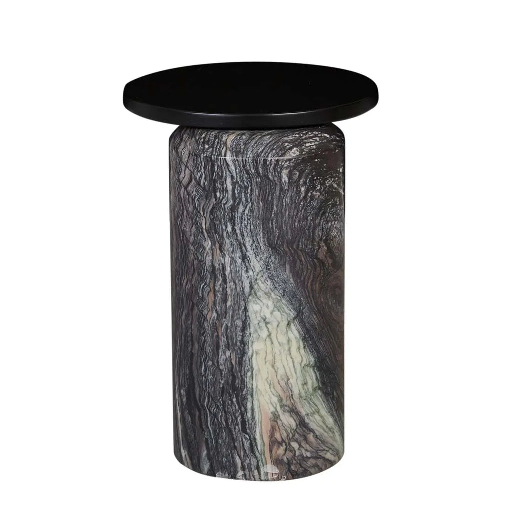Pablo Side Table Black/Storm Marble