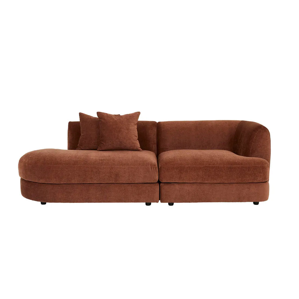 Madrid Curve Left Arm Sofa Chestnut