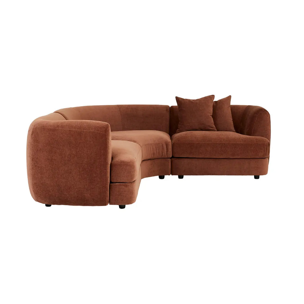 Madrid Curve Right Arm Sofa Chestnut