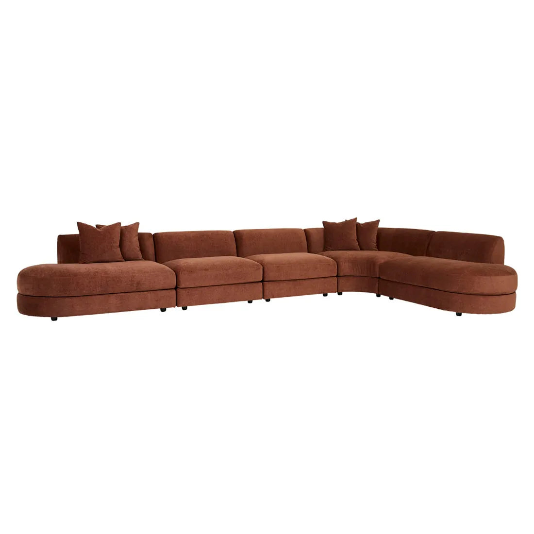 Madrid Curve Left Chaise Sofa Chestnut