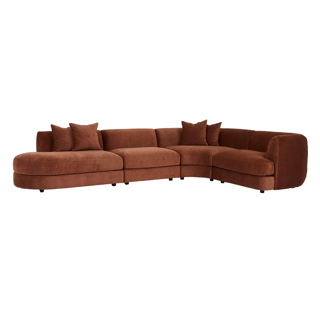 Madrid Curve Right Arm Sofa Chestnut