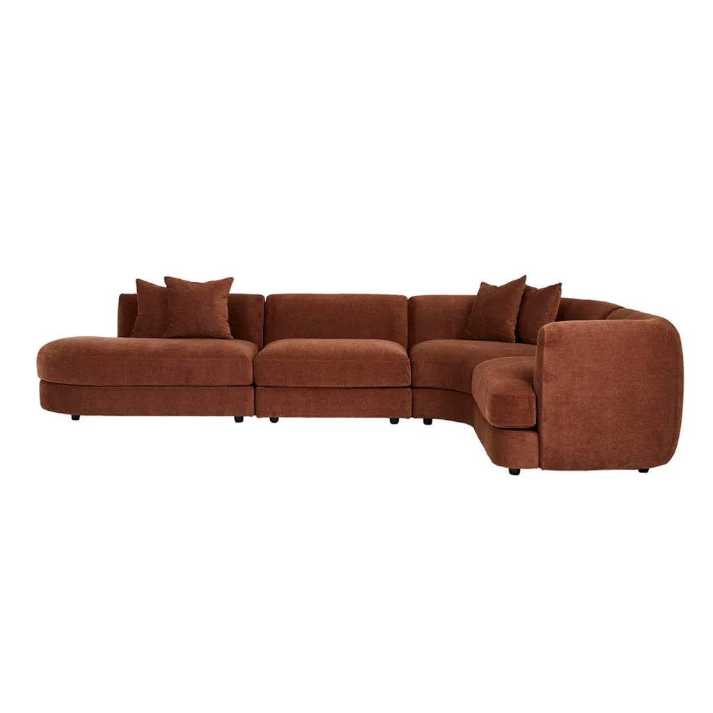 Madrid Curve Left Arm Sofa Chestnut