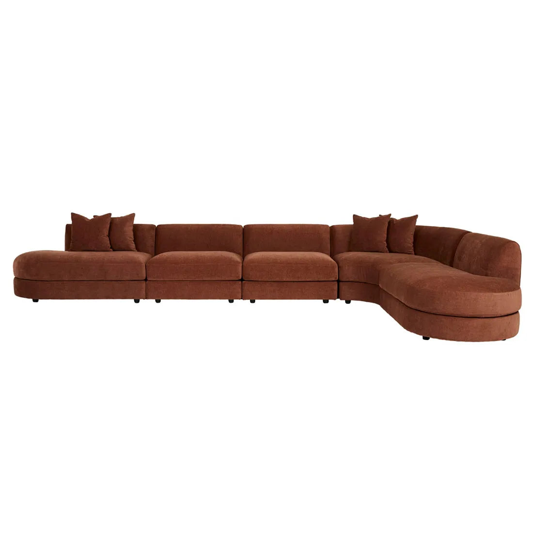 Madrid Curve Left Chaise Sofa Chestnut