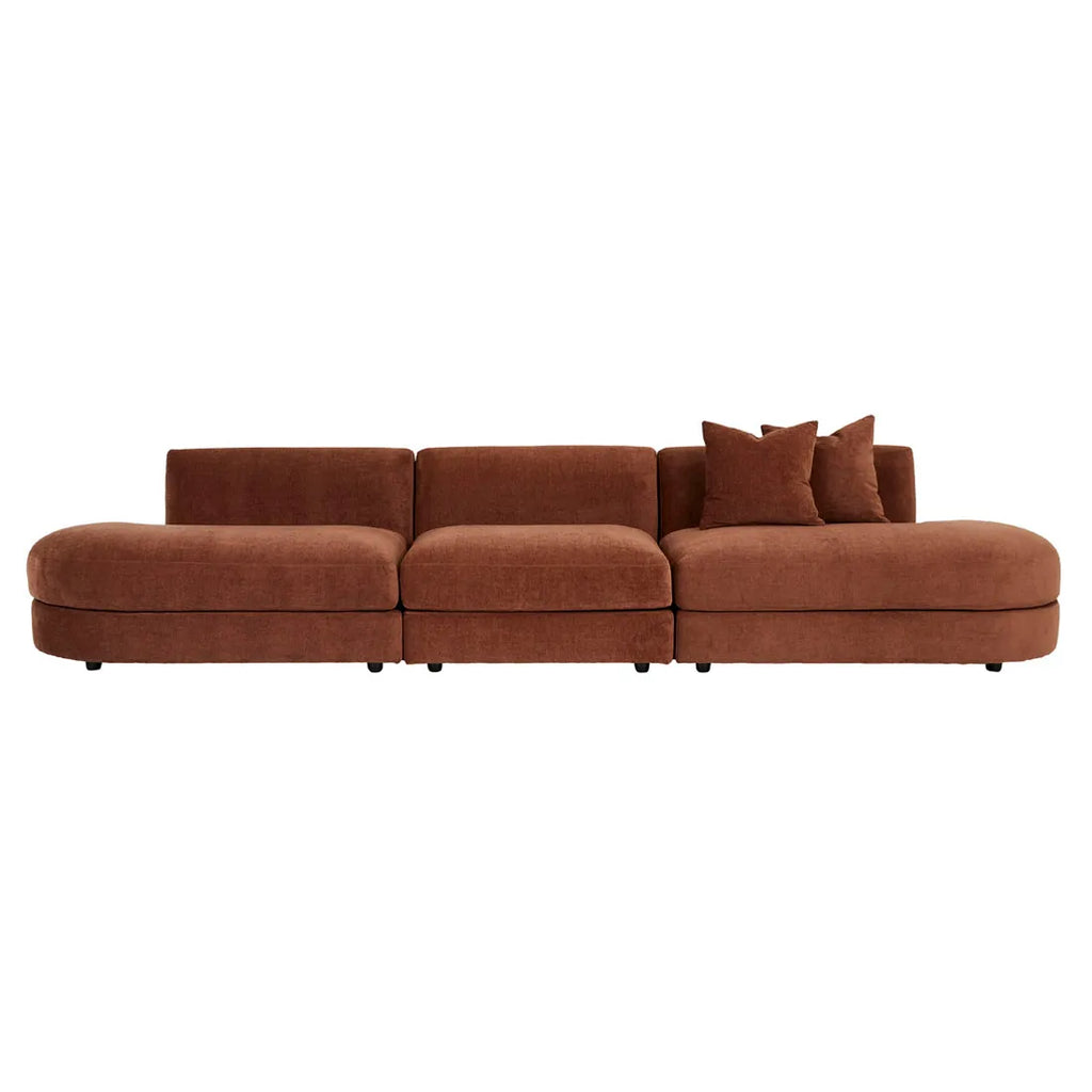 Madrid Curve Left Chaise Sofa Chestnut