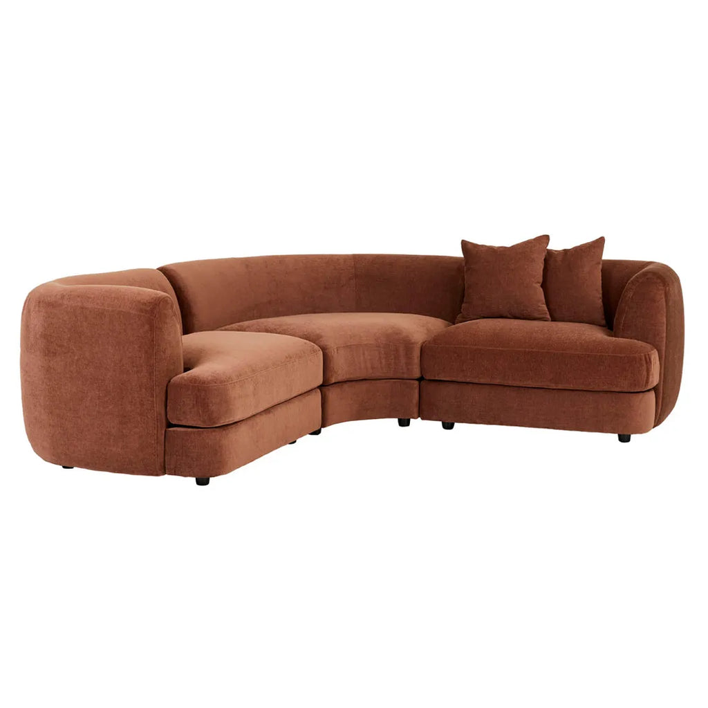 Madrid Curve Right Arm Sofa Chestnut