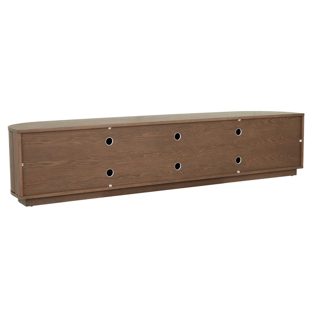 Oberon Crescent Entertainment Unit Smoked Ash 2100mm